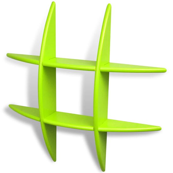 Zelena zidna polica za izlaganje i pohranu knjiga/DVD-ova MDF