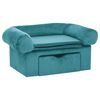 vidaXL Sofa za pse s pohranom Tirkizna 75 x 50 x 38cm Pli&scaron;