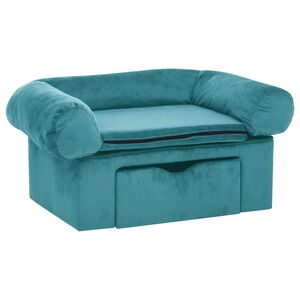 vidaXL Sofa za pse s pohranom Tirkizna 75 x 50 x 38cm Pli&scaron;