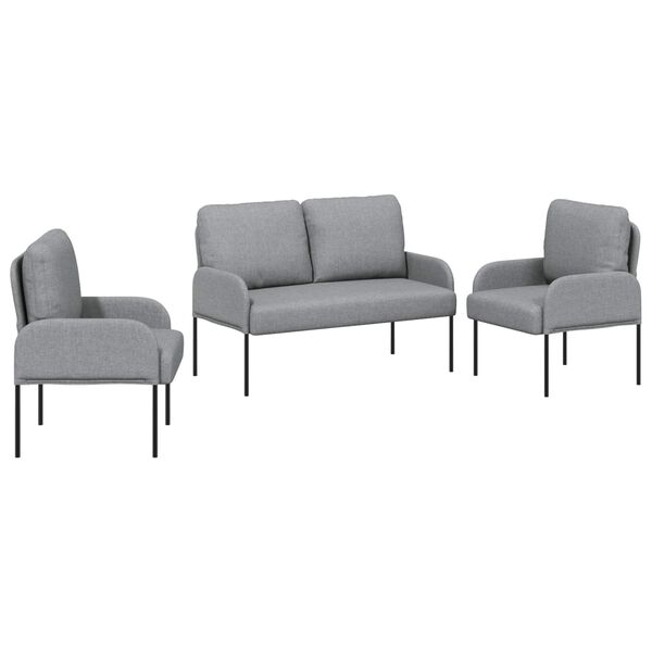vidaXL Setovi sofa 3 pcs Svijetlo siva 115 x 56 x 80 cm &Scaron;perploča