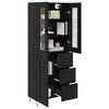 vidaXL Highboard Crni hrast 69,5 x 34 x 90 cm Konstruirano drvo