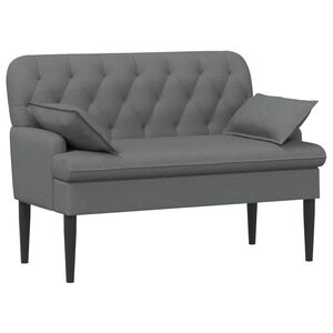 vidaXL Ljubavni kauč s gumbima Tamnosiva 111 x 68 x 80 cm Tkanina