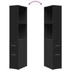 vidaXL Uski kupaonski ormar s kotačima crni od konstruiranog drva