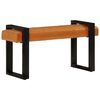 vidaXL Klupa crno-smeđa 110 cm od prave kozje kože