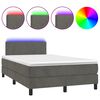 vidaXL Krevet box spring s madracem LED tamnosivi 120 x 200 cm bar&scaron;un