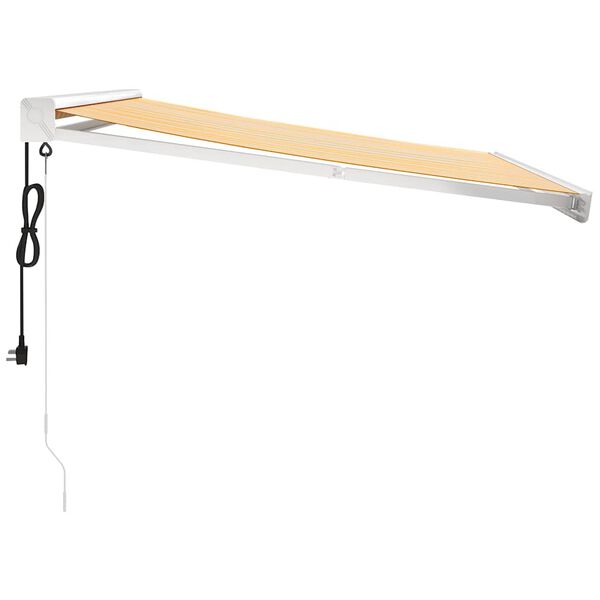 vidaXL Tenda na uvlačenje žuto-bijela 3,5 x 2,5 m tkanina i aluminij