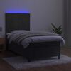 vidaXL Krevet box spring s madracem LED tamnosivi 90x200 cm bar&scaron;un