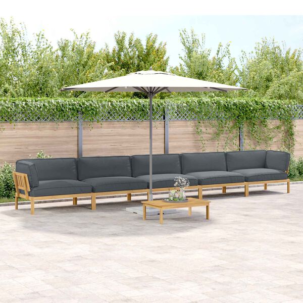 vidaXL Set sofe s jastukom 6 pcs Antracit Čvrsto drvo akacije