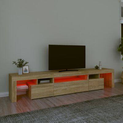 vidaXL TV ormarić s LED svjetlima boja hrasta sonome 215x36,5x40 cm