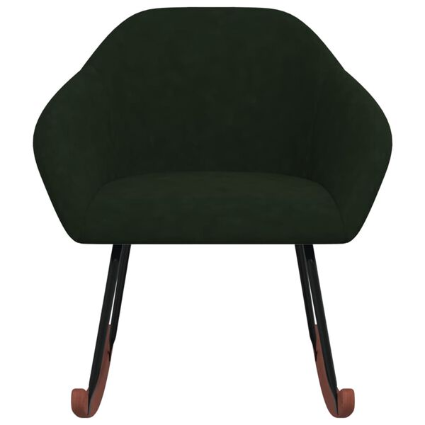 vidaXL Stolica za ljuljanje od tkanine tamnozelena