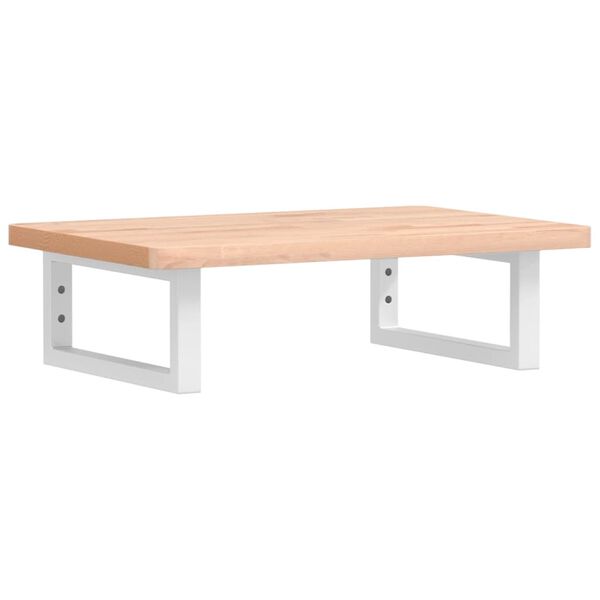 vidaXL Zidna polica za umivaonik od čelika i masivne bukovine