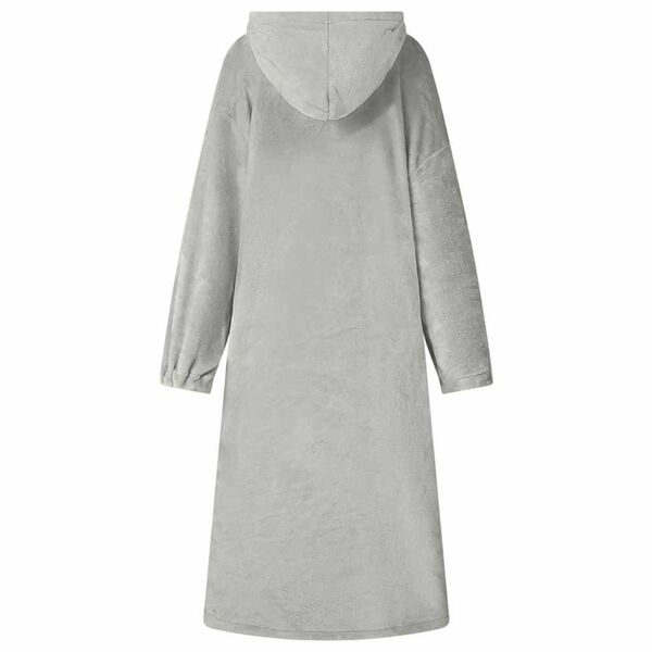 vidaXL Deka majica s kapuljačom Siva m Flanel