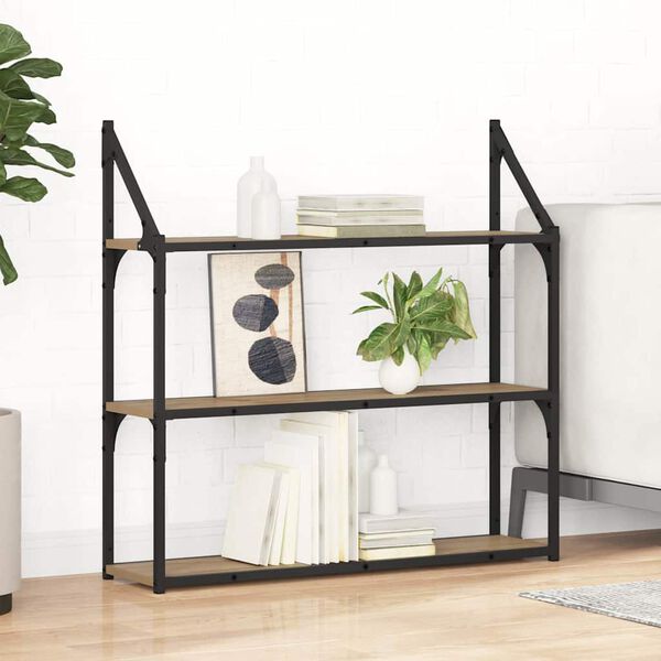 vidaXL Polica na zidu s policom Umjetnički hrast 80 x 21 x 78,5 cm