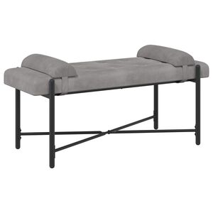 vidaXL Klupa s gumbima i jastučićima Svjetlosiva 110 x 40 x 46 cm