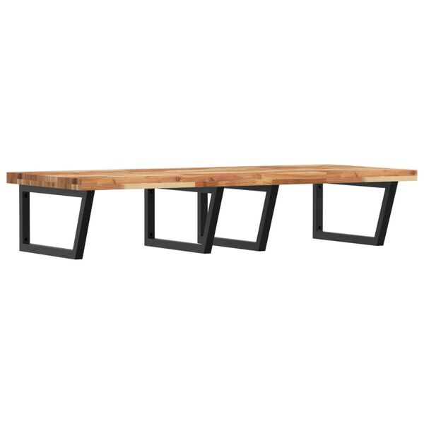 vidaXL Zidna polica za umivaonik od čelika i masivnog bagremovog drva