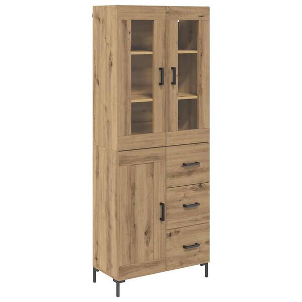 vidaXL Highboard s ladicama 2 pcs Umjetnički hrast Konstruirano drvo
