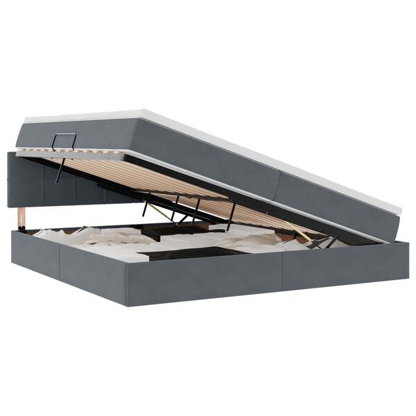 vidaXL Krevet s od storage s madracem Tamno siva 200 x 200 cm Bar&scaron;un