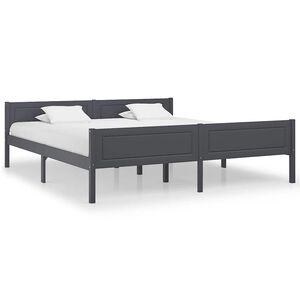 vidaXL Okvir za krevet od masivne borovine sivi 180 x 200 cm
