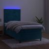 vidaXL Krevet box spring s madracem LED tamnoplavi 90x190 cm bar&scaron;un