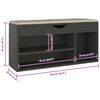 vidaXL Klupa za cipele s jastukom siva 104x30x49 cm konstruirano drvo