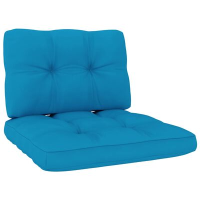 vidaXL Vrtne stolice 2 kom i plavi jastuci od impregnirane borovine