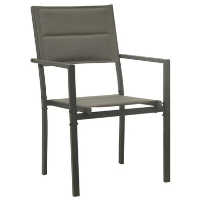 vidaXL Vrtne stolice 2 kom od tekstilena i čelika sive i antracit