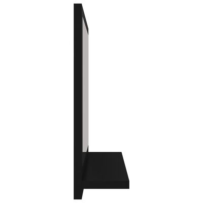 vidaXL Kupaonsko ogledalo crno 40 x 10,5 x 37 cm konstruirano drvo