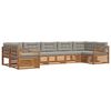 vidaXL Set vanjskih sofa 7 kom. Prirodna i svijetlo siva