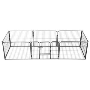 vidaXL Ograda za pse s 8 ploča od čelika 60 x 80 cm crna