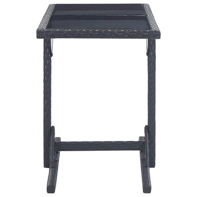vidaXL Vrtni stol crni 110 x 53 x 72 cm stakleni i poliratan