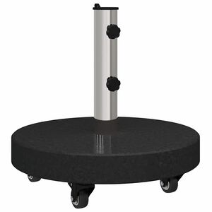 vidaXL Baza za suncobran 30kg Crna Granite i nerđajući čelik Kružni
