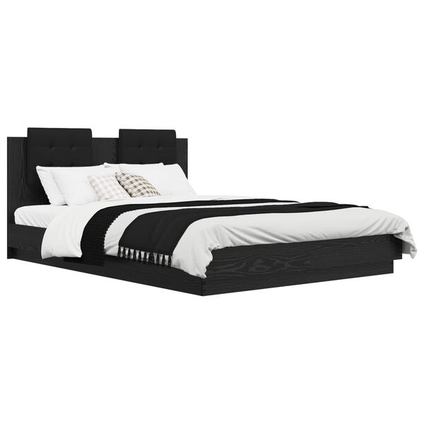 vidaXL Okvir kreveta s uzglavljem Umjetnički hrast 140 x 200 cm