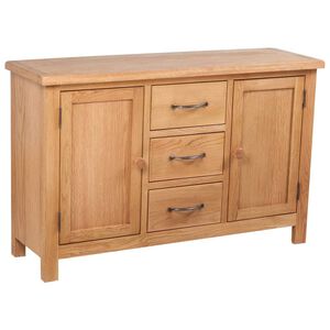 vidaXL Bočna komoda od masivne hrastovine s 3 ladice 110x33,5x70 cm