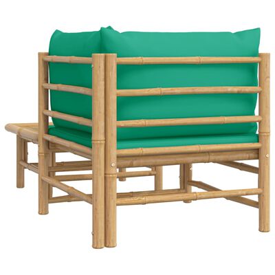 vidaXL 2-dijelna vrtna garnitura od bambusa sa zelenim jastucima