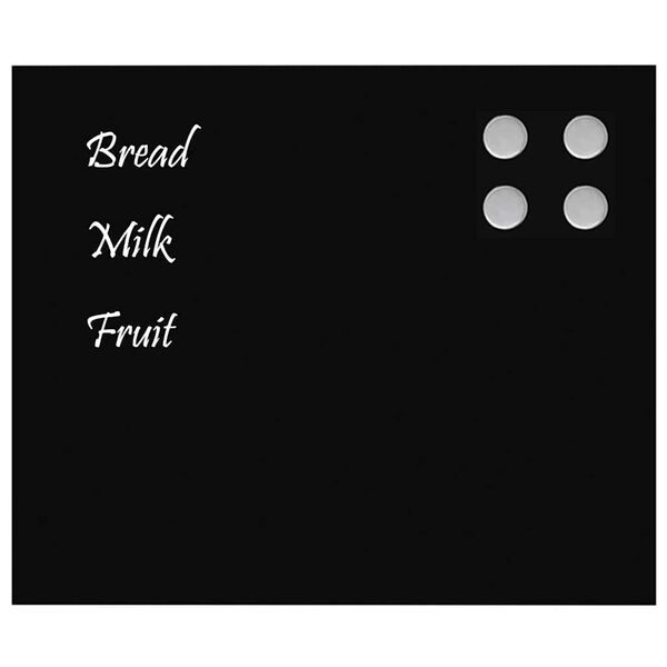 vidaXL Zidna magnetna ploča crna 60 x 50 cm od kaljenog stakla