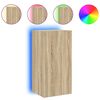 vidaXL Zidni TV ormarić s LED svjetlima boja hrasta 40,5x35x80 cm
