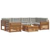 vidaXL Set vanjskih sofa s jastukom 7 pcs Prirodna i svijetlo siva