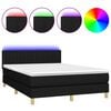 vidaXL Krevet box spring s madracem LED crni 140x190 cm od tkanine