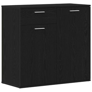 vidaXL Komoda crni hrast 80x36x75 cm Inženirsko drvo