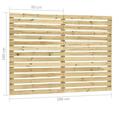 vidaXL Panel za vrtnu ogradu od impregnirane borovine 180 x 180 cm