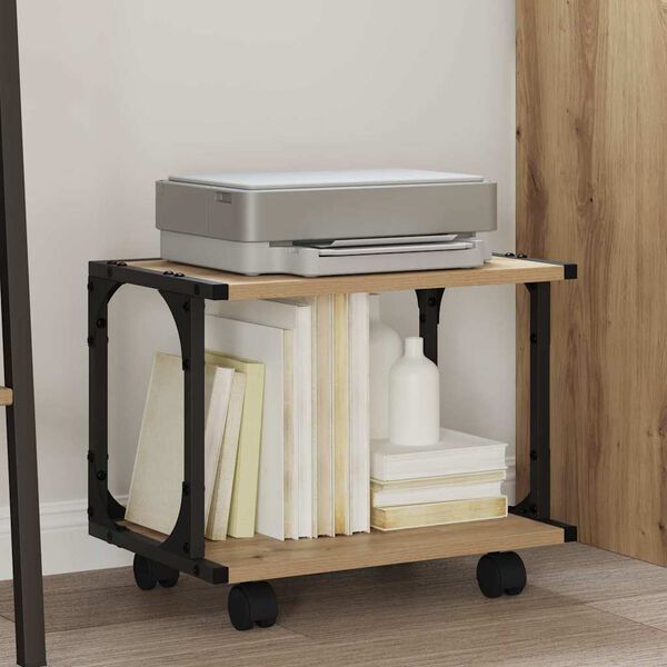 vidaXL Držač za printer Umjetnički hrast 41 x 28 x 33.5 cm