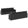 vidaXL 9-dijelni set vrtnih sofa s jastucima crni od poliratana
