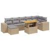 vidaXL 8-dijelni set vrtnih sofa od poliratana s jastucima bež