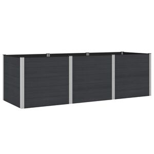 vidaXL Povi&scaron;ena vrtna gredica Crna 300 x 100 x 91 cm WPC i aluminij