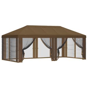 vidaXL Pokrov za gazebo s bočnim zidovima 6 x 3 m Sivosmeđa Poliester