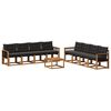 vidaXL Set vanjskih sofa s jastukom 9 pcs Prirodna i crna