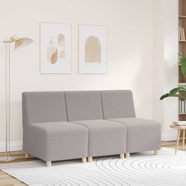 vidaXL Modularna sofa bez naslona za ruke svijetlosiva 55 cm kovrčava tkanina imitacija vune