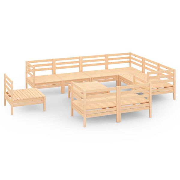 vidaXL 10-dijelna vrtna garnitura od masivne borovine