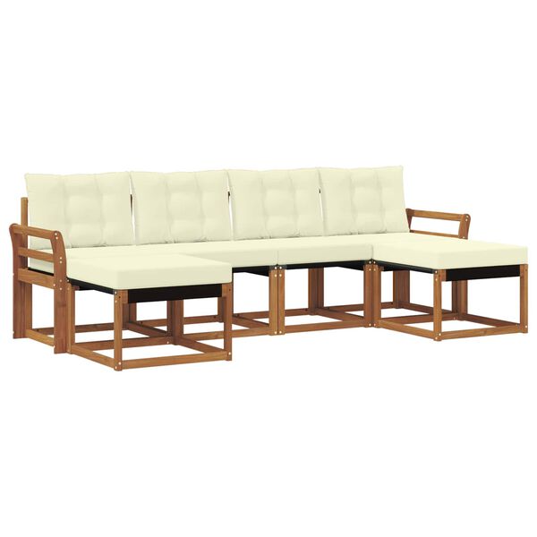 vidaXL Set vanjskih sofa s jastukom 6 pcs Prirodna i krem