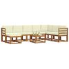 vidaXL Set vanjskih sofa s jastukom 9 pcs Prirodna i krem